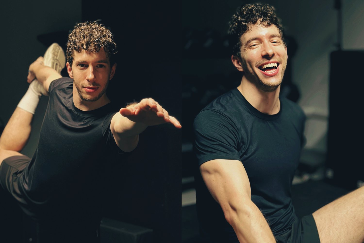 Vitek Korinek, Personal Trainer in Berlin Prenzlauer Berg, beim Dehnen im Studio